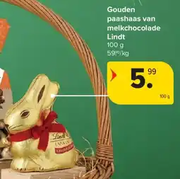 Carrefour Market Gouden paashaas van melkchocolade Lindt aanbieding