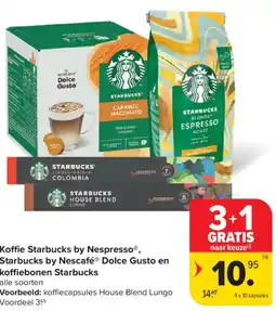 Carrefour Market Koffie Starbucks by Nespresso, Starbucks by Nescafé Dolce Gusto en koffiebonen Starbucks aanbieding