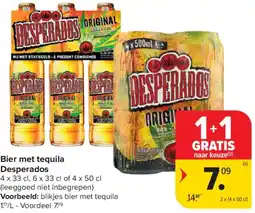 Carrefour Market Bier met Tequila Desperados aanbieding