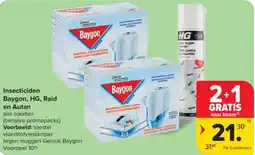 Carrefour Market Insecticiden Baygon, HG, Raid en Autan aanbieding