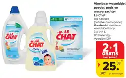 Carrefour Market Vloeibaar Wasmiddel, Poeder, Pods en Wasverzachter Le Chat aanbieding