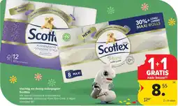 Carrefour Market Vochtig en droog toiletpapier Scottex aanbieding