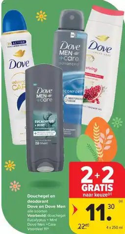 Carrefour Market Douchegel en deodorant Dove en Dove Men aanbieding