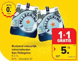 Carrefour Market Bruisend Natuurlijk Mineraalwater San Pellegrino aanbieding