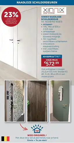 Zelfbouwmarkt XINNIX NAADLOZE SCHILDERDEUR aanbieding