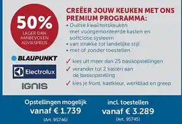 Zelfbouwmarkt CREËER JOUW KEUKEN MET ONS PREMIUM PROGRAMMA: aanbieding