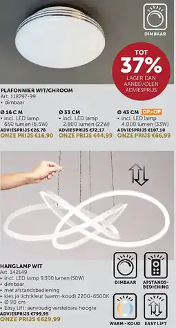 Zelfbouwmarkt PLAFONNIER WIT/CHROOM aanbieding