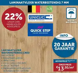 Zelfbouwmarkt LAMINAATVLOER WATERBESTENDIG CREO aanbieding