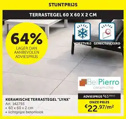 Zelfbouwmarkt KERAMISCHE TERRASTEGEL LYNX aanbieding