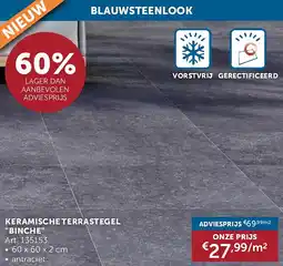 Zelfbouwmarkt KERAMISCHE TERRASTEGEL BINCHE aanbieding