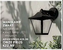 Zelfbouwmarkt WANDLAMP ZWART aanbieding