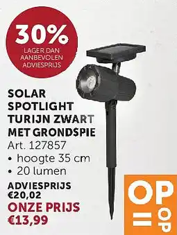 Zelfbouwmarkt SOLAR SPOTLIGHT TURIJN ZWART MET GRONDSPIE aanbieding
