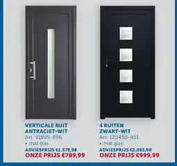 Zelfbouwmarkt VERTICALE RUIT ANTRACIET-WIT aanbieding