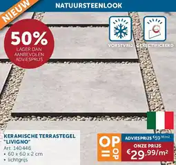 Zelfbouwmarkt KERAMISCHE TERRASTEGEL LIVIGNO aanbieding
