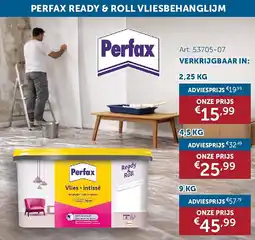 Zelfbouwmarkt PERFAX READY & ROLL VLIESBEHANGLIJM aanbieding
