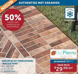 Zelfbouwmarkt KERAMISCHE TERRASTEGEL BRICKSTONE aanbieding