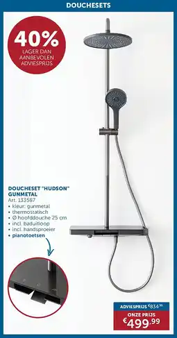 Zelfbouwmarkt DOUCHESET HUDSON GUNMETAL aanbieding