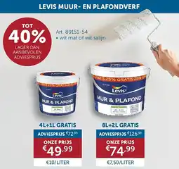 Zelfbouwmarkt LEVIS MUUR- EN PLAFONDVERF aanbieding