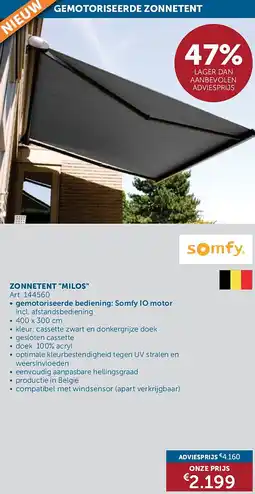 Zelfbouwmarkt ZONNETENT MILOS aanbieding