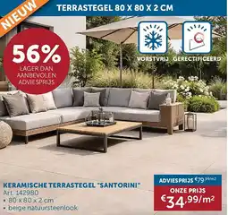 Zelfbouwmarkt KERAMISCHE TERRASTEGEL SANTORINI aanbieding