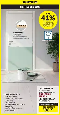 Zelfbouwmarkt COMPLETE VLAKKE SCHILDERDEUR aanbieding
