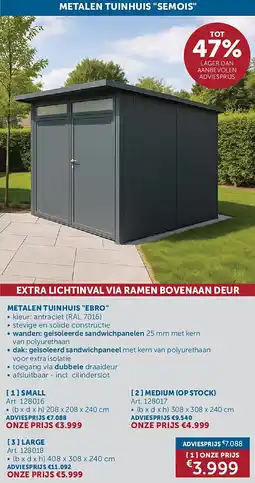 Zelfbouwmarkt METALEN TUINHUIS EBRO SMALL aanbieding