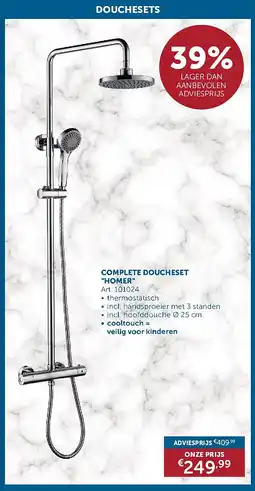 Zelfbouwmarkt COMPLETE DOUCHESET HOMER aanbieding