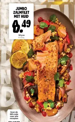 Jumbo umbo zalmfilet met huid 360 gram aanbieding