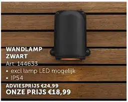 Zelfbouwmarkt WANDLAMP ZWART aanbieding