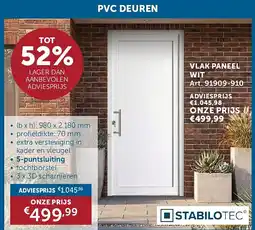 Zelfbouwmarkt VLAK PANEEL WIT aanbieding