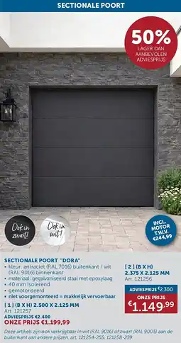 Zelfbouwmarkt SECTIONALE POORT DORA aanbieding