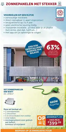 Zelfbouwmarkt SET ZONNEPANELEN 600 WATT aanbieding