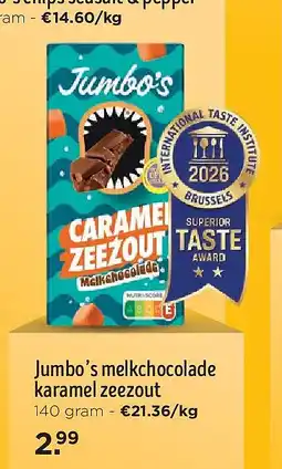 Jumbo Jumbo’s melkchocolade karamel zeezout aanbieding