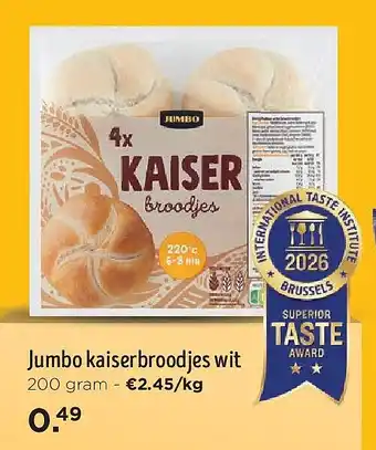 Jumbo Jumbo kaiserbroodjes wit aanbieding