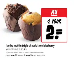 Jumbo Jumbo muffin triple chocolate en blueberry aanbieding