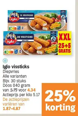 Albert Heijn Iglo vissticks aanbieding