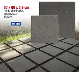 Hubo Terrastegel 60x60x3,9 cm ongecoat grijs aanbieding