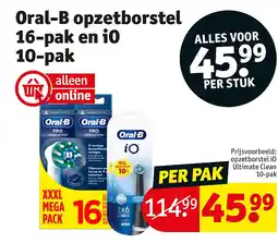 Kruidvat Oral-B opzetborstel 16-pak en iO 10-pak aanbieding