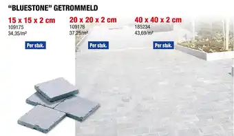 Bluestone terrastegel 15x15x2 cm 0,02m² getrommeld blauwe hardsteen