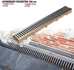 Hubo afvoergoot met rooster galvaniseerd 100x6 cm polybeton aanbieding