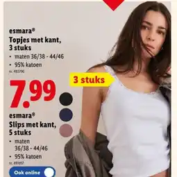 Lidl Topjes met kant, 3 stuks aanbieding