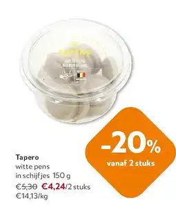 OKay Tapero witte pens in schijfjes 150 g aanbieding