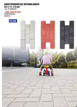 Hubo ONGETROMMELDE BETONKLINKER 22 x 11 x 5 cm aanbieding