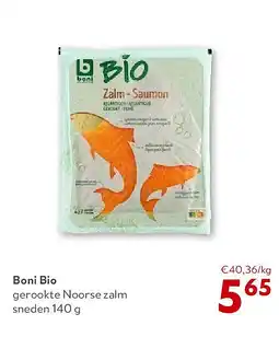 OKay Boni Bio gerookte Noorse zalm sneden 140 g aanbieding