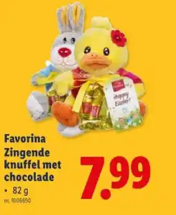 Lidl Zingende knuffel met chocolade aanbieding