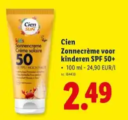 Lidl Zonnecrème voor kinderen SPF 50+ aanbieding