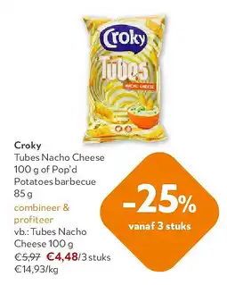 OKay Croky Tubes Nacho Cheese 100 g aanbieding