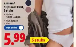 Lidl Slips met kant, 5 stuks aanbieding