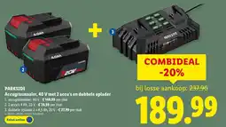 Lidl Accugrasmaaier, 40 V met 2 accu's en dubbele oplader aanbieding