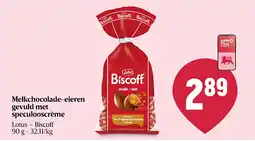 Delhaize Melkchocolade-eieren gevuld met speculooscrème aanbieding